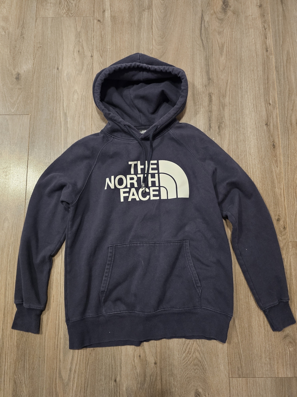 The North Face Women's Dark Blue Pullover Hoodie with White Logo